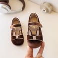 thumbnail image 2 of Toddler Little Girl Mary Jane Dress Shoes Ballet Flats for Girl Party Shoes Bowknot Princess Shoes Brown 6(21), 2 of 9