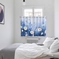 thumbnail image 4 of Spring Daisy Blue Kitchen Curtains 72 Inch Length, Pastoral Botanical White Floral Leaf Grommet Top Bedroom Living Room Curtains, Light Filtering Cafe Curtain Drapes 2 Panels Set 104''x72'', 4 of 9