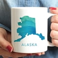 thumbnail image 3 of CTDream 11oz. US State Coffee Mug Gift, Aqua Blue Watercolor, Alaska, 1-Pack, 3 of 6