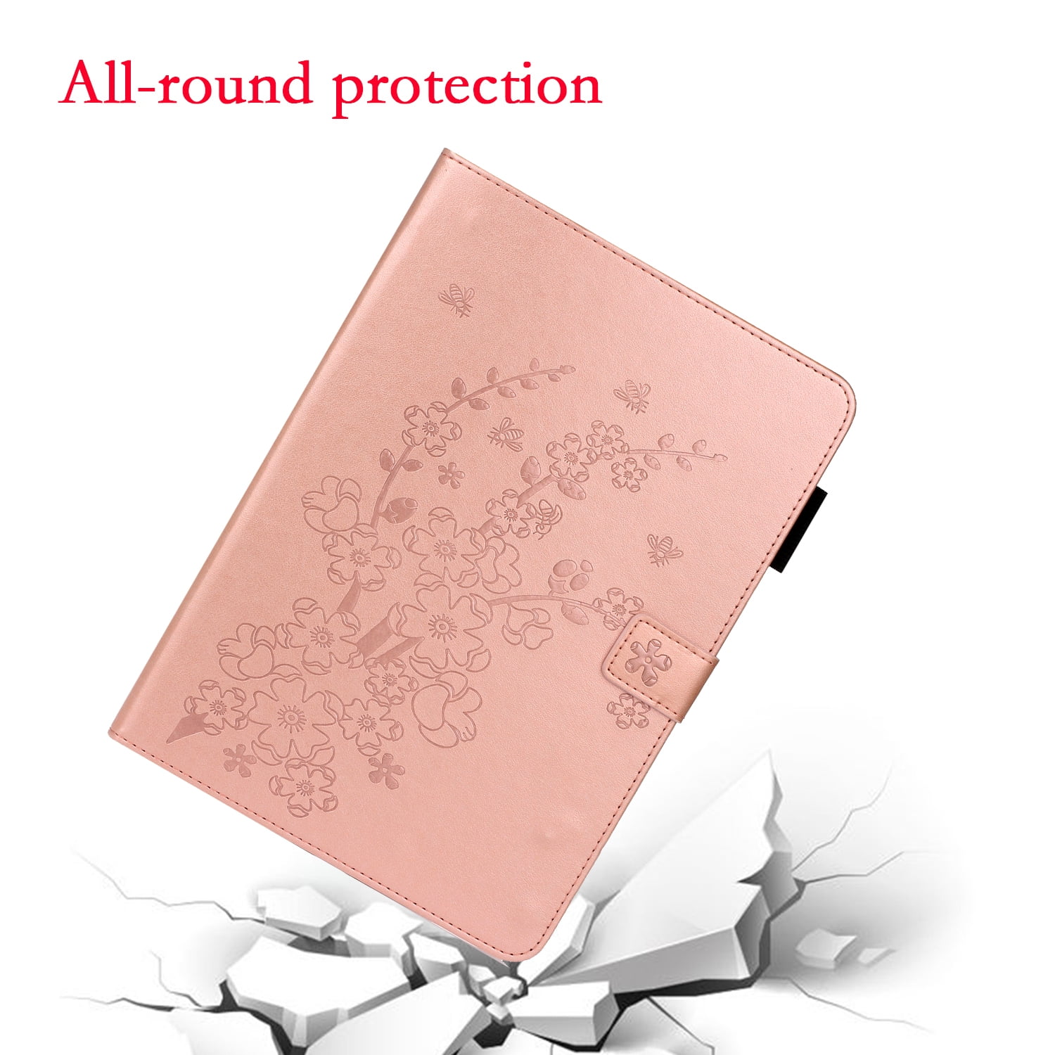 TECH CIRCLE Case for Apple iPad 10th Generation 10.9 Inch 2022,PU Leather Folio Flip Stand Smart Protective Cover with Auto Wake/Sleep Pencil Holder Soft Back Cover for iPad 10th Gen 10.9",Rosegold