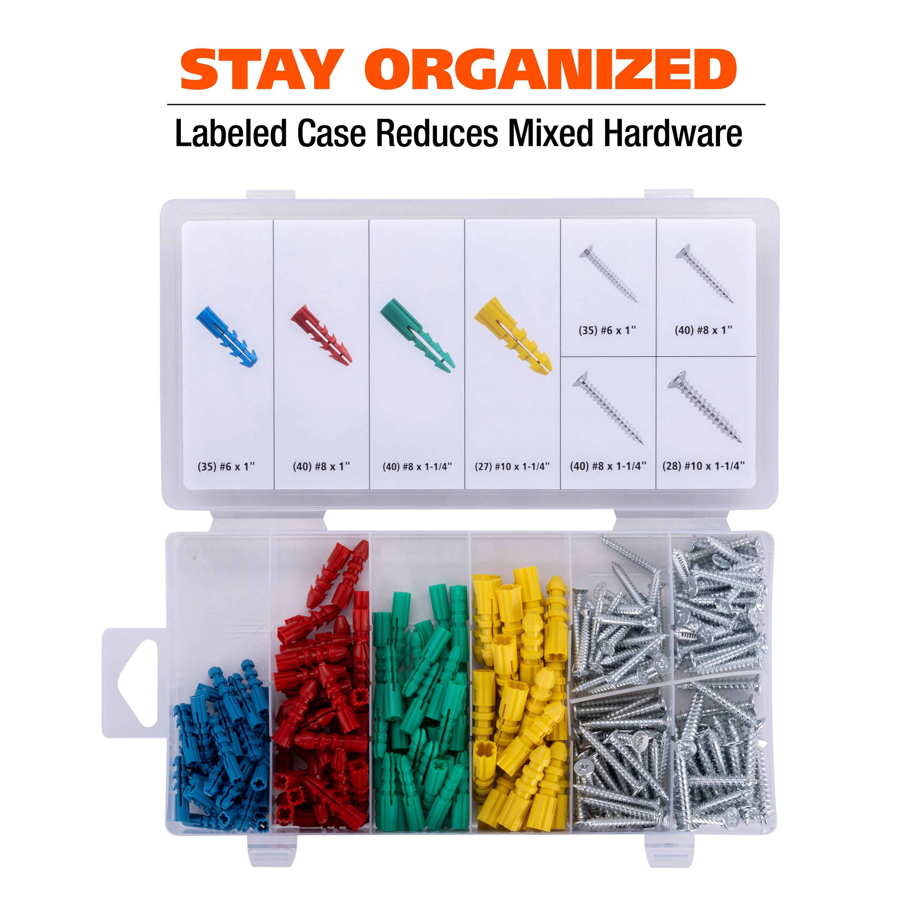 Great Neck Tools Anchor & Metal Screw Assortment, 285 Piece Set