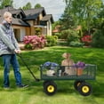 thumbnail image 3 of Garden Cart on Wheels 880Lbs/1100Lbs/1500Lbs Capacity, Heavy Duty Full Steel Utility Wagon, Versatile Flatbed Carts with Removable Mesh Sides, 180° Rotating Handle, Fit for Outdoor Garden, Lawn, Yard, 3 of 7