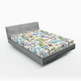 thumbnail image 2 of Ambesonne Ocean Themed Fitted Sheet, Nautical Fish Corals, California King, Pale Caramel Sea Blue, 2 of 5