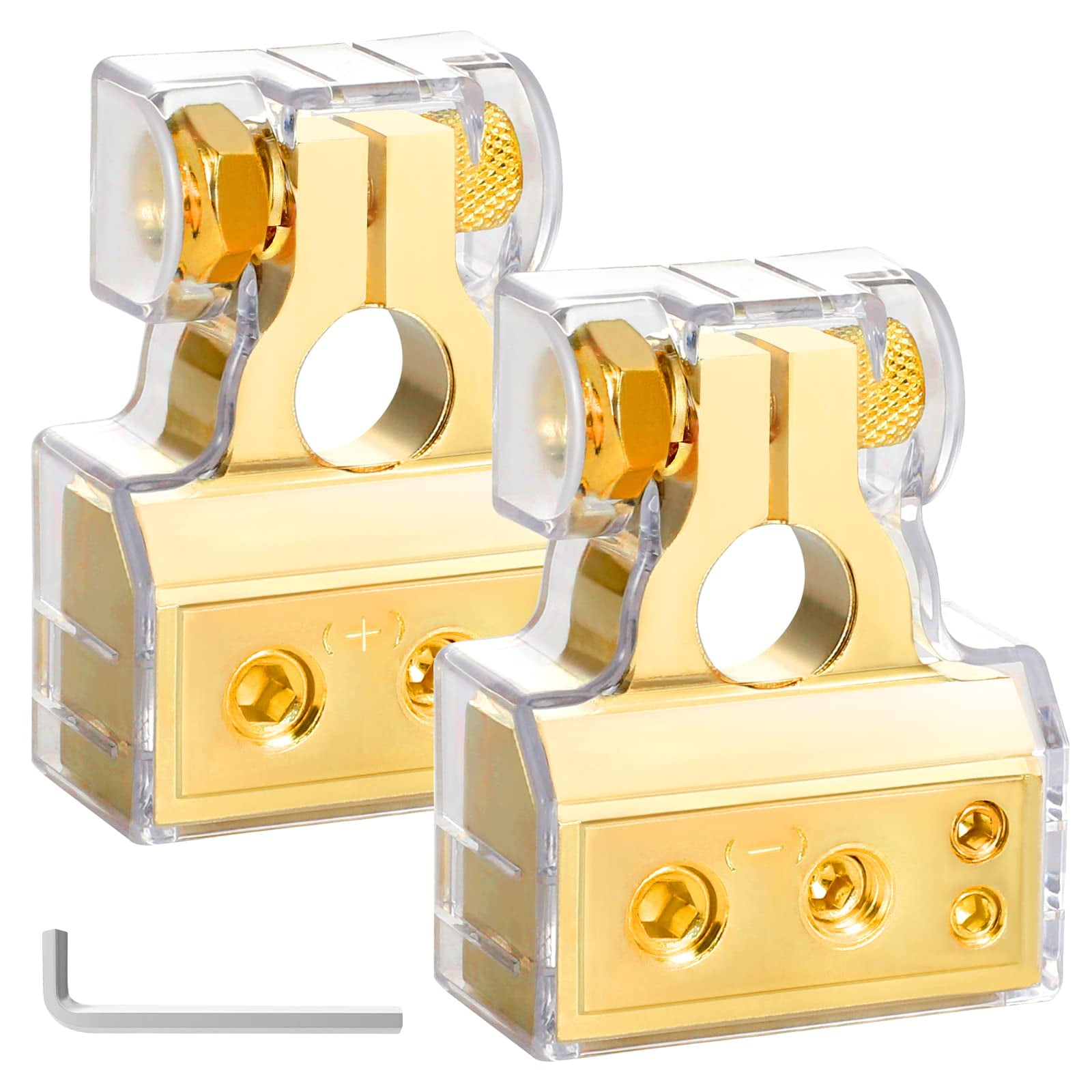 Battery Terminal Connector, Huazu 0/2/4/6/8 AWG Universal Car Audio