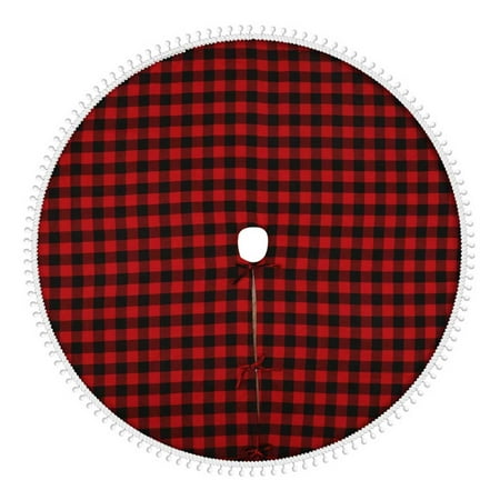 

BESTHUA Christmas Tree Skirt Lattice Side Apron Tree Bottom Decoration