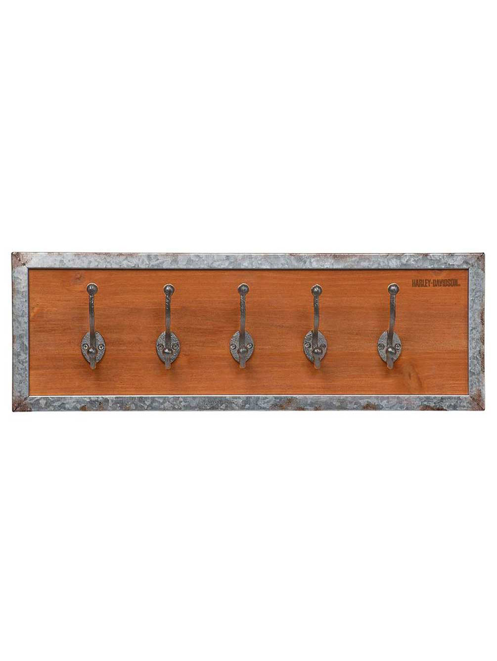 Harley Davidson Five Hook Solid Wooden Coat Rack w Galvanized Metal Frame Harley Davidson Walmart