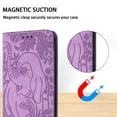 thumbnail image 4 of Decase Luxury Retro Leather Wallet Case for Samsung Galaxy A54 5G,Retro Elephant Texture PU Leather Flip Cover with Card Holder Slots, Shockproof Rugged Magnetic Folio Phone Case,Purple, 4 of 7