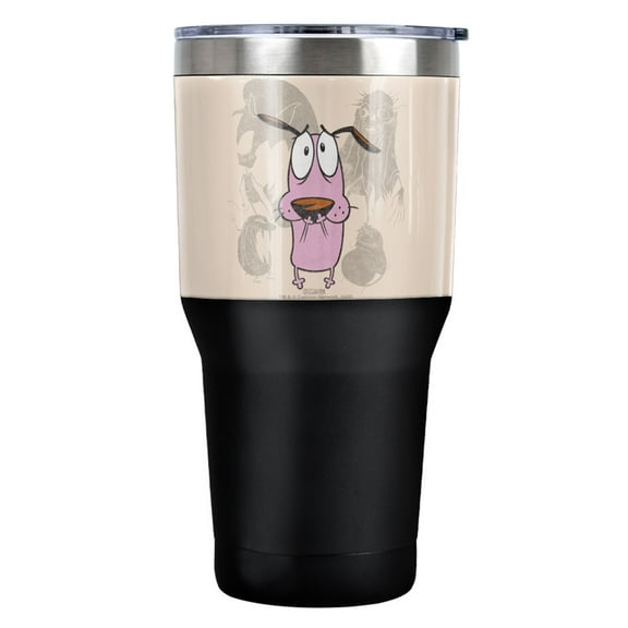 Courage The Cowardly Dog Monsters Stainless Steel Tumbler 30 oz Coffee Travel Cup, Vacuum Insulated & Double Wall with Leakproof Sliding Lid