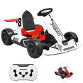 thumbnail image 1 of Montable Eléctrico Go Kart para Niños Largo Ajustable Control Remoto Batería Recargable 12V Luces Sonido Bluetooth Soporta 80 kg - Blanco, 1 of 7