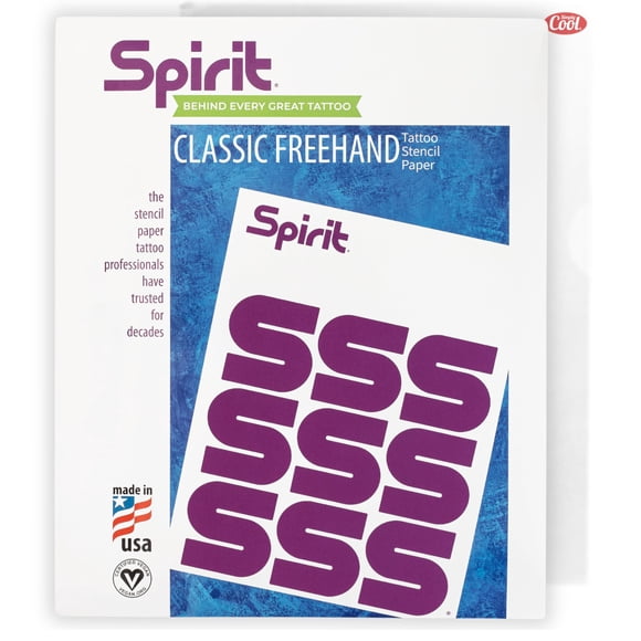 Papel de transferencia de tatuajes Spirit Freehand, 25 hojas