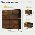 thumbnail image 6 of 9-Drawer Fabric Dresser with Wood Top - Compact Storage Organizer for Bedroom, Closet, Brown, 6 of 8