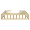 thumbnail image 4 of Mirightone  Montessori Double Floor Bed for 2, Wood Twin Size  Floor bed Frame with Guardrails for Sibling (Natuarl), 4 of 14