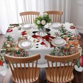 thumbnail image 3 of Grey Christmas Snowman Table Cloth Waterproof Tablecloths, Xmas Snowflake Elk Tree Balls Tablecloth Dining Table Cover for Kitchen Party Tabletop Outdoor, Rectangle Tablecloth 60x84 Inch, 3 of 9