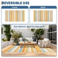 thumbnail image 3 of Garvee 9x12ft Waterproof Outdoor Rugs Modern Striped Straw Rugs for Patio, Reversible UV-Resistant Plastic Outdoor Camping Rugs Carpet for Porch, Deck, Backyard, Balcony, Orange, 3 of 6