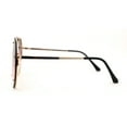 thumbnail image 3 of Metal Stud Brow Line Flat Top Rimless Shield Racer Sunglasses Gold Purple Pink, 3 of 4
