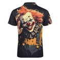 thumbnail image 5 of Psychedelic Clown Joker Men Zipper T-shirt Summer Casual Short Sleeve T-shirt Top, 5 of 7