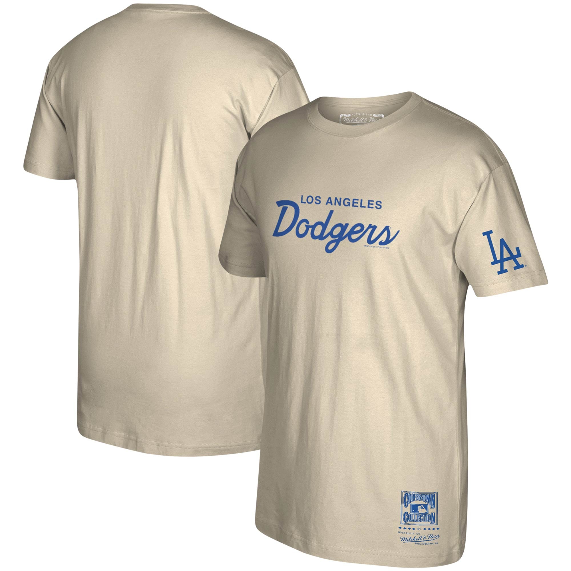 Los Angeles Dodgers Mitchell  Ness Cooperstown Collection Vintage Script  T-Shirt - Cream - Walmart.com