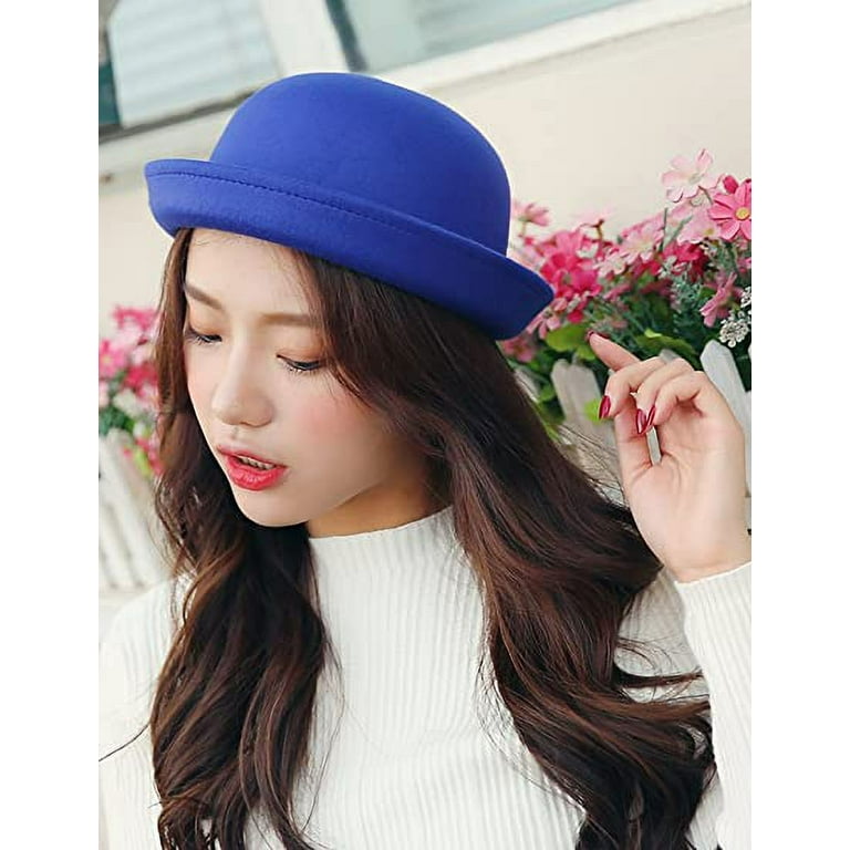 Girls Wool semiflexible Bowler Hat