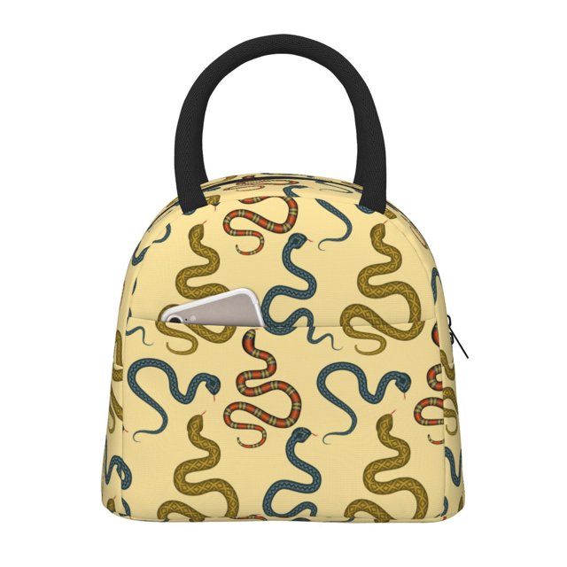 Easygdp Various Snake Bolsa de Almuerzo Insulada Grande, Forro de Aluminio, Diseño Espacioso, a Prueba de Fugas, Ideal para Trabajo, Picnics, Viajes y Actividades al Aire Libre