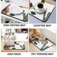 thumbnail image 6 of Washable Rubber Boho Style Vintage Floral Dish Drying Mats for Kitchen Counter Home Large Coffee Bar Pad Accessories and Decor for Utensils Stemware 18''x24'', 6 of 7