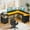 Black,6 Drawers, variant on Sarifur L Shaped Computer Desk with Charging Station and LED Lights, 66 inch PC Table Study Desk 6 Drawers for Bedroom,Office Rustic Brown
