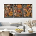 thumbnail image 4 of IDEA4WALL Framed Canvas Print Wall Art Set of 3 Retro Flowers Nature Wilderness Watercolor Floral Modern Art Boho Vintage Decorative Rustic Chic Artwork for Home Decor - Black 24"x36"x3, 4 of 5