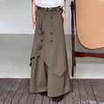 thumbnail image 2 of SONXAHE Double Button Front Wide Leg Pants for Men Asymmetrical Hem Street Long Trouser, 2 of 4