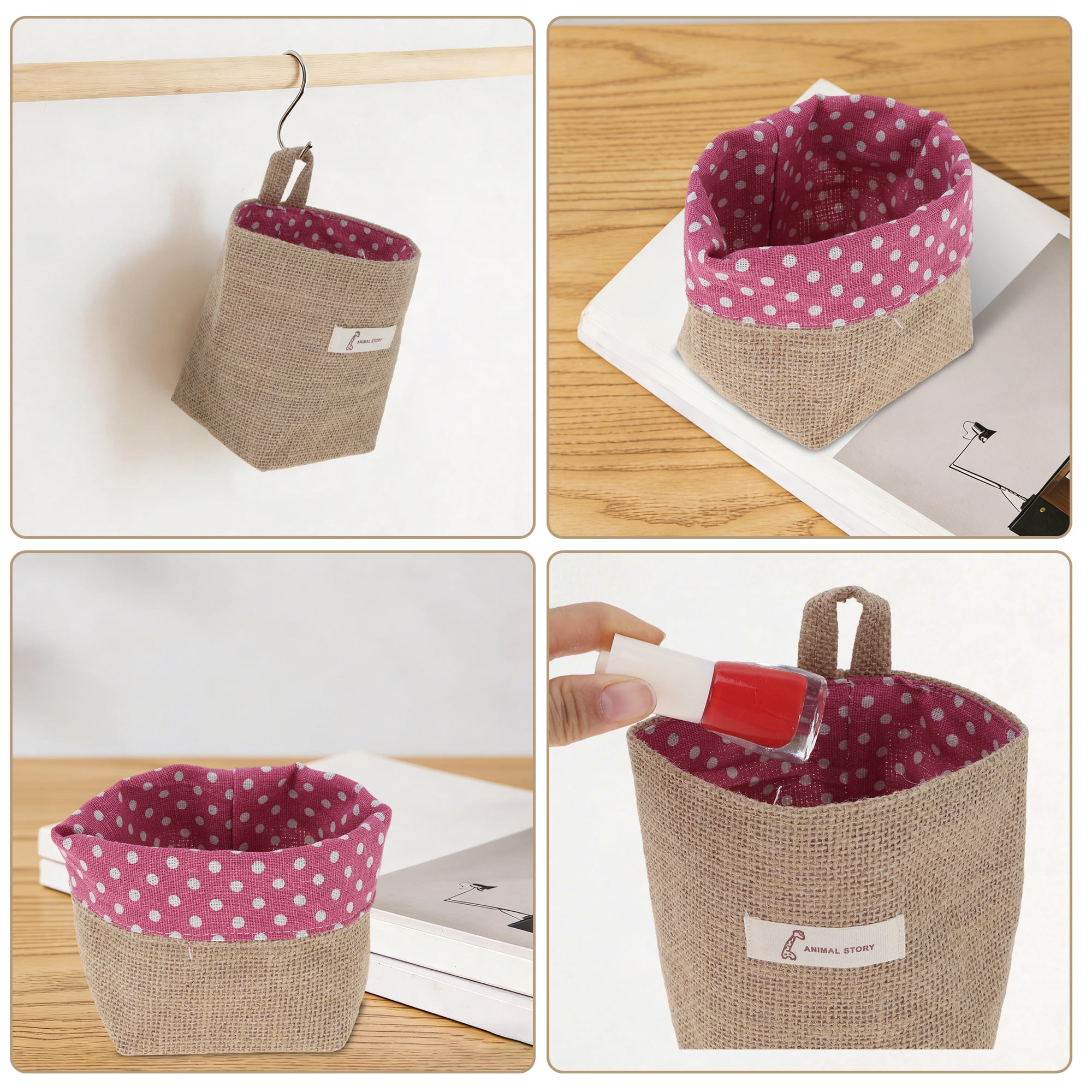 Unique Bargains Simple Durable Hanging Storage Bags 1 Pc Yellow Brown, Red