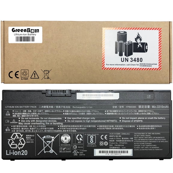 GREENTECH FPB0338S REPLACEMENT BATTERY FOR FUJITSU LIFEBOOK E548 E558 T937 T938 U747 50WH FPCBP531 CP721834-01
