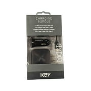 Key Type C Charging Bundle 3.4A Dual Output Wall & Car Charger with USB-C Cable - Black