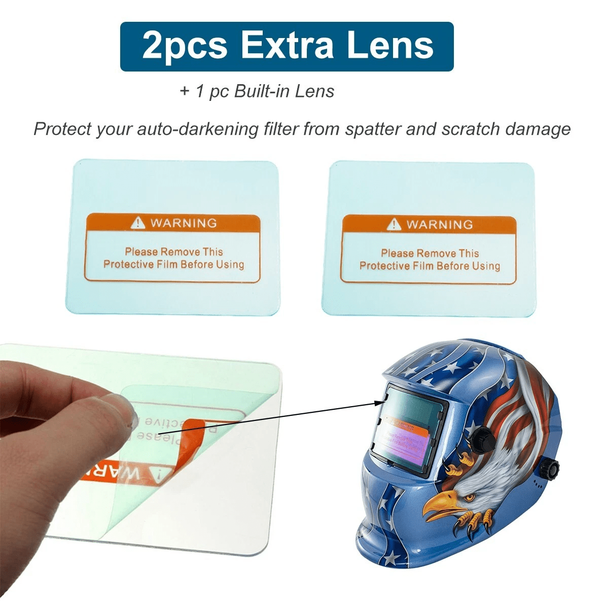 iMeshbean Solar Auto Darkening Welding Helmet with 2 Lens + Bag, Grinding Hood Welder Mask for Mig Tig Arc