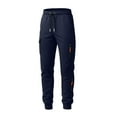 thumbnail image 7 of Lenpel Women's Cargo Sweatpants Comfy Elastic High Waisted Drawstring Workout Joggers Casual Athletic Pants with Pockets(Navy,Medium), 7 of 7