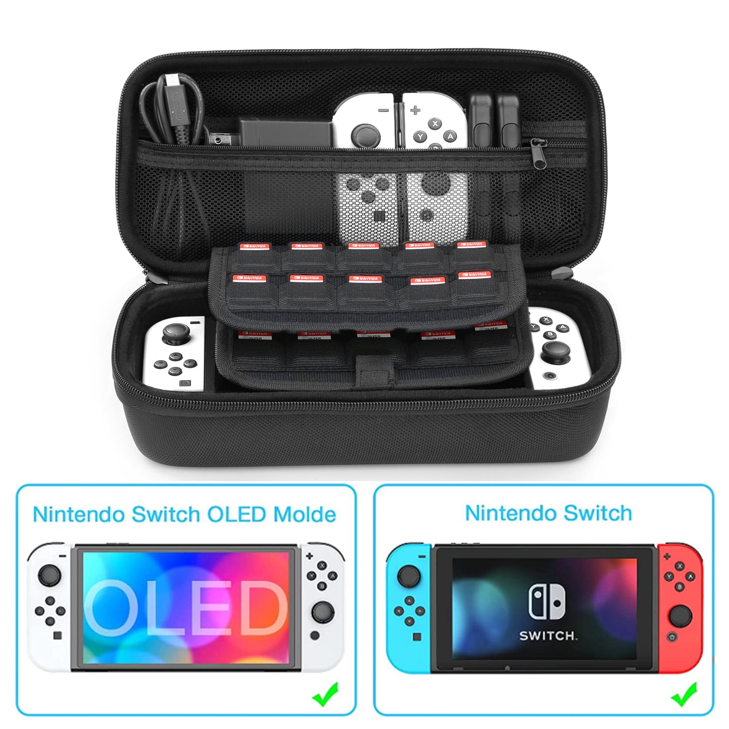  HEYSTOP Case Compatible with Nintendo Switch OLED Model 2021,  Dockable PC Protective Cover with Comfortable TPU Joy-Con Grip Case and 6  Thumb Stick Caps : Everything Else