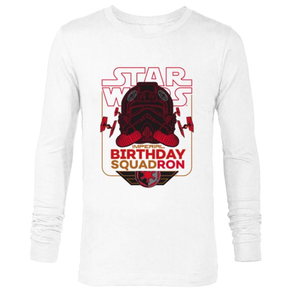 Star Wars TIE Fighter Pilot Imperial Birthday Squad Squadron - Long Sleeve T-Shirt for Men - Customized-White