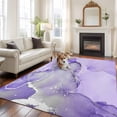 thumbnail image 3 of Purple Marble Large Area Rugs for Bedroom Living Room, Soft Non Slip Carpet Bedside Rug, Modern Abstract Waves Silvery Farmhouse Rectangular Floor Cover Kitchen Accent Rug 5'x8' for Office, 3 of 9
