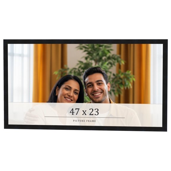 47x23 Frame Black Real Wood Picture Frame Width 0.75 inches | Interior Frame Depth 0.5 inches |