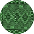 thumbnail image 1 of Ahgly Company Indoor Round Southwestern Emerald Green Country Area Rugs, 5' Round, 1 of 4