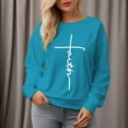 thumbnail image 6 of Women's 300g Faith Letters Round Neck Pullover Sweatshirt, 6 of 11