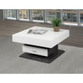 thumbnail image 1 of Brassex Keith Table basse rotative pour salon avec dessus relevable, tiroir de rangement et rangement dissimulé, gris/blanc, 1 of 3
