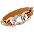 thumbnail image 2 of Swarovski Bound Leather and Chain Crystal Pavé Bracelet for Women 5080041, 2 of 3