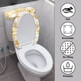 thumbnail image 3 of HELLHERO Toilet Lid Cover and Toilet Tank Lid Cover & Bathroom Toilet Lid Cover Set with Elastic Bottom Polyester for Easy to Install, Marble Pattern, 3 of 6