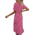 thumbnail image 5 of Women's Button Down Midi Dress Short Sleeve Floral Belted Loose Shirt Dress, 5 of 8