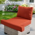 thumbnail image 6 of Ovios 7 Pieces Outdoor Patio Furniture Set All-Weather Rattan Wicker Sectional Sofa and Chairs with Ottomans, Orange Red, 6 of 10