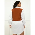 thumbnail image 4 of ELOQUII Elements Women's Plus Size Shirt Dress With Sweater Vest, 4 of 7