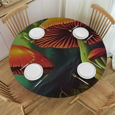 

Patifu Mushrooms Forest Bird Round Tablecloth Stain-Resistant Washable Polyester Fiber Table Cloth for Indoor Outdoor Restaurants Weddings Parties Full Width Printing Various Sizes 38 -42