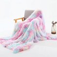 thumbnail image 2 of Tie Dyed Plush Blanket Winter Double-Layer Gift Blanket Sofa Rainbow Blanket, 2 of 5