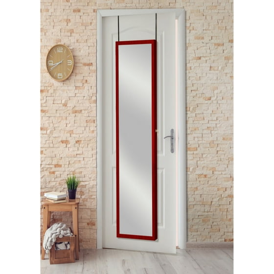 Plaza Astoria Wall Mounted Over The Door Super Sized Jewelry Armoire Storage Cabinet With Mirror