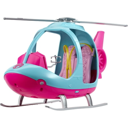 Barbie Travel Pink and Blue Helicopter with Spinning Rotors