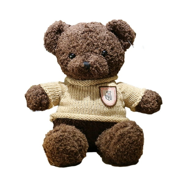 Lindo oso de peluche de peluche, decoración de sala de estar de 30 cm, regalos del día de Valentín para niños, adolescentes, niñas, niños y , Café