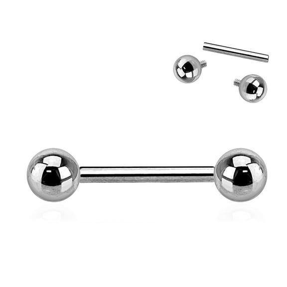 Internally Threaded Solid Titanium Barbell 14 Gauge 5/16"